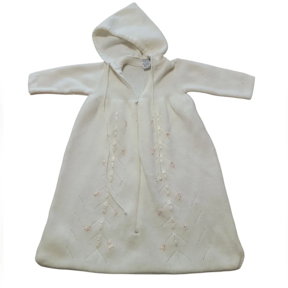 Vintage Friemanit Baby Sleep Sack‎ Cozy One Size Sweater With Hood Cottagecore